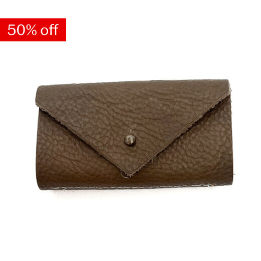 Olive leather needle case